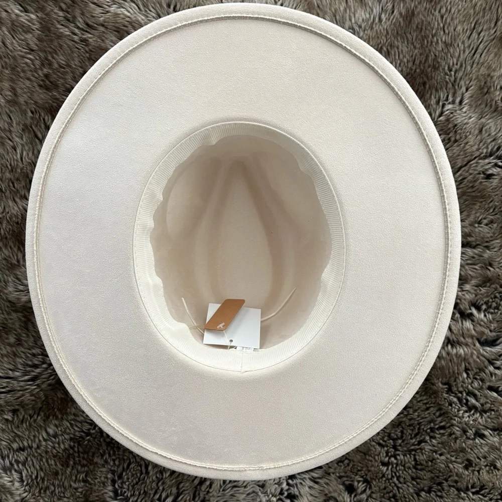 NWT Ivory Wide Brim Cowboy Hat - Picture 4 of 6